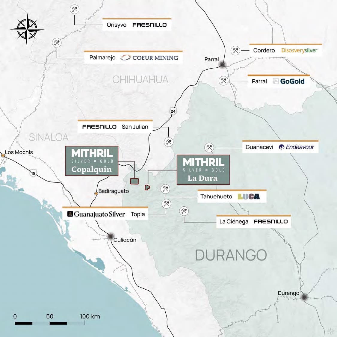 Locality map — Copalquin and La Dura, Durango, Mexico
